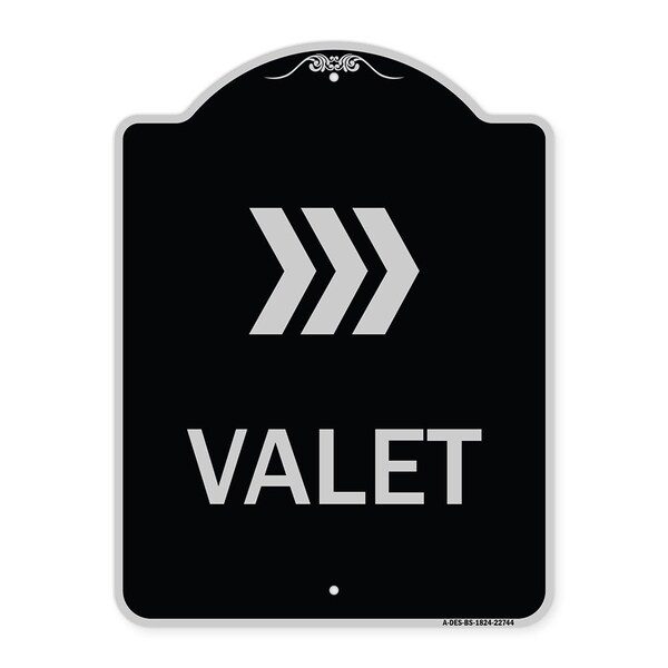 Signmission Valet Right Arrow Heavy-Gauge Aluminum Architectural Sign, 24" x 18", BS-1824-22744 A-DES-BS-1824-22744 - main